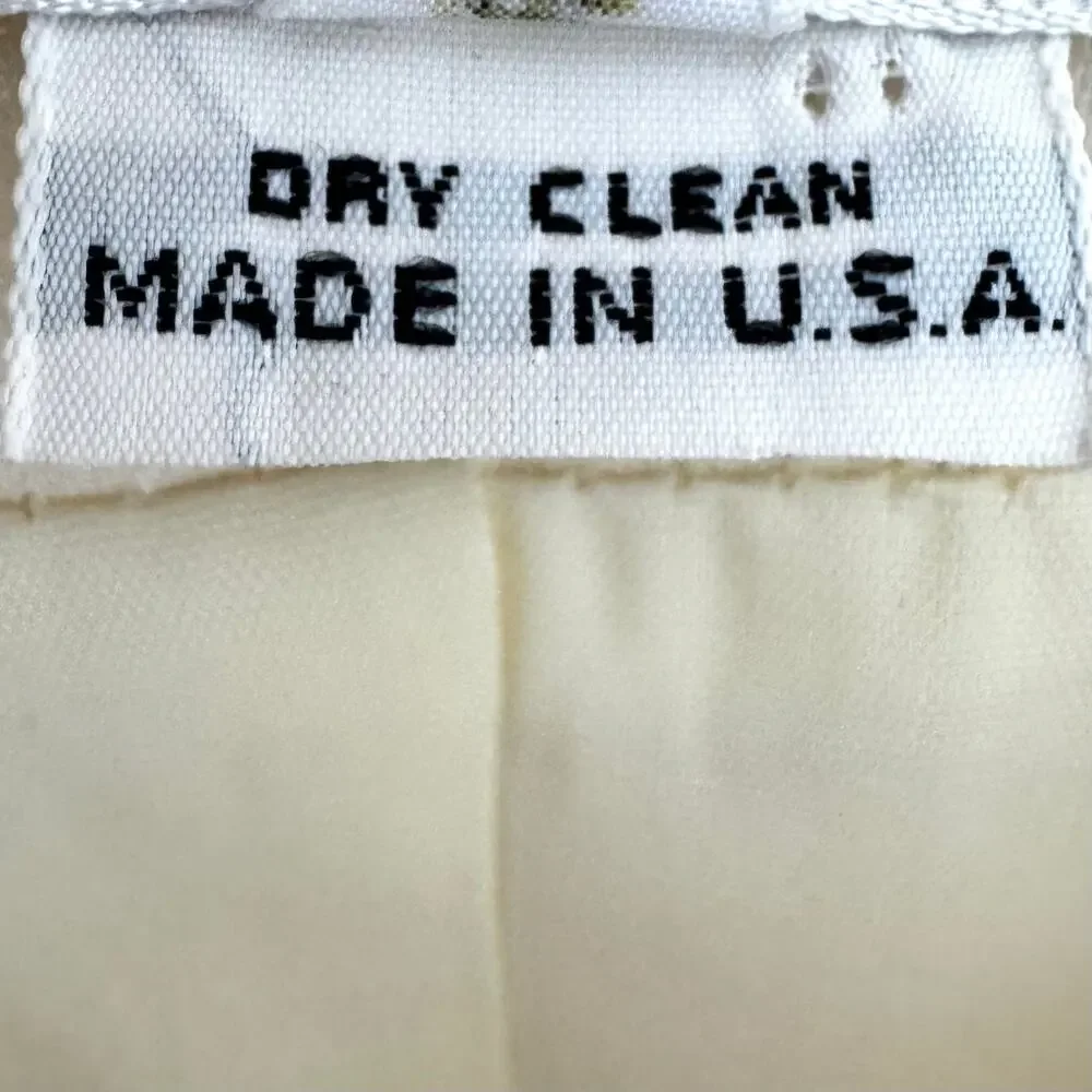 Christian Dior Suit 2pc Double Breasted Blazer and Skirt Cream 12 Vtg w/ Tags